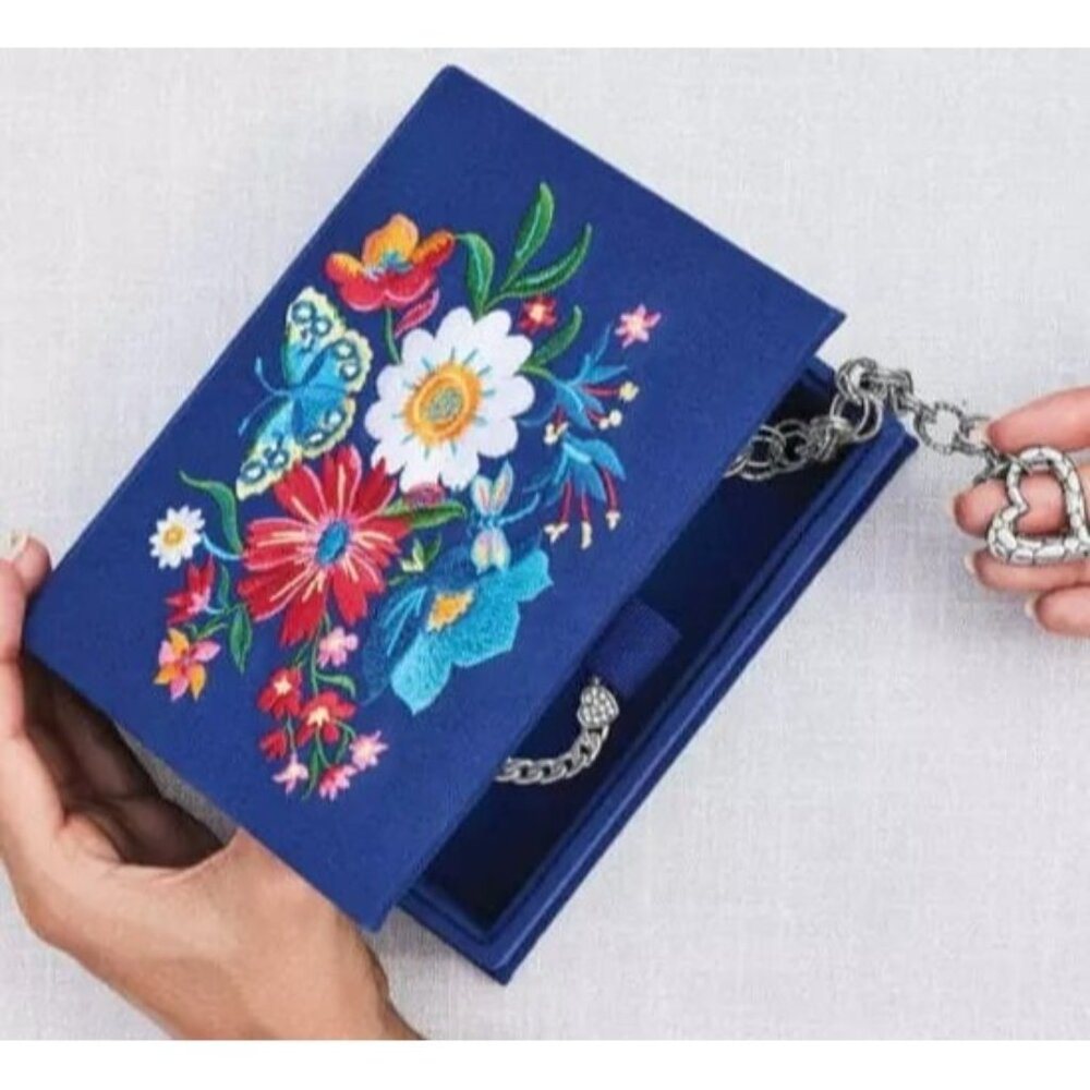 Brighton Blue Floral Embroidered Clutch